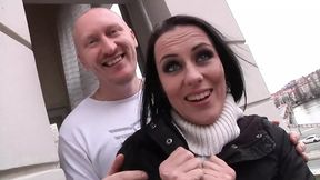 Threesome anal with sexy small tits penetrated...cum in mouth